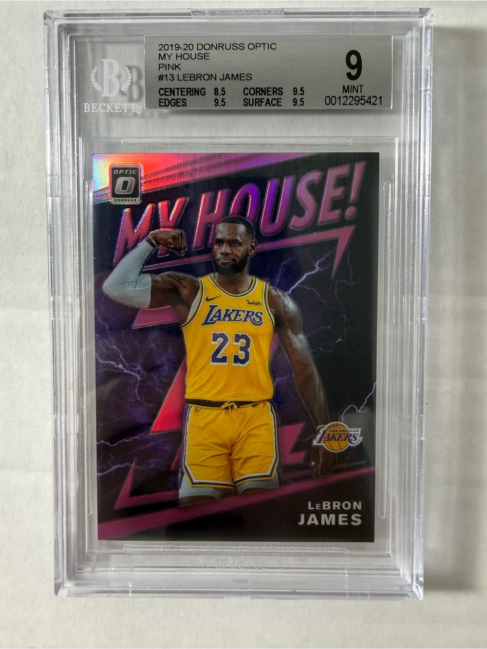 Panini Donruss Optic 2019-20 LeBron James My House! Pink #13 BGS 9 11/25